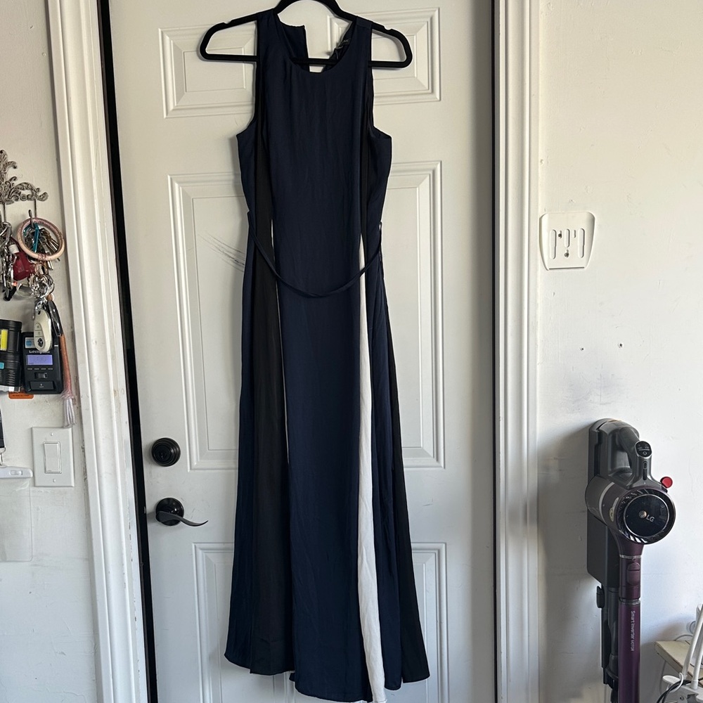 Banana Republic Navy , black and White Maxi Dress